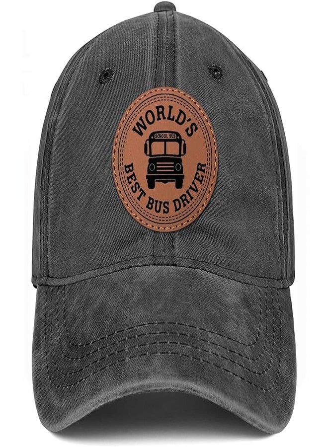 Supload Bus Driver Appreciation Gifts Worlds Best Bus Driver Gifts for Women Men School Bus Driver Cute Trucker Hat Black - Image 1
